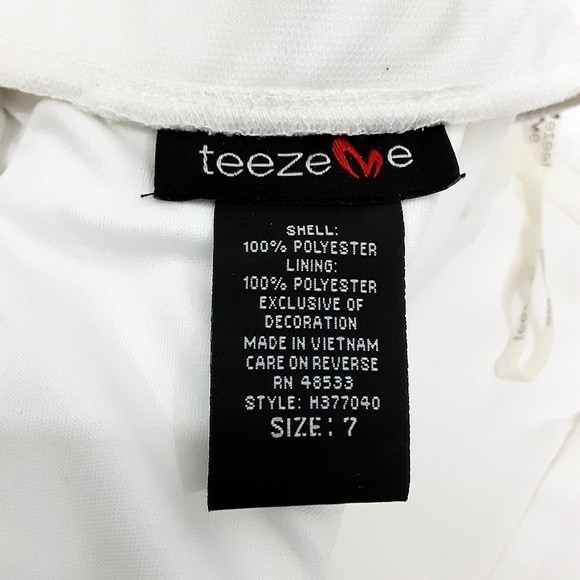 NWT Teeze Me Off-White Strapless Tiered Mini Dress Formal Party Wedding Size 7 - Picture 8 of 8